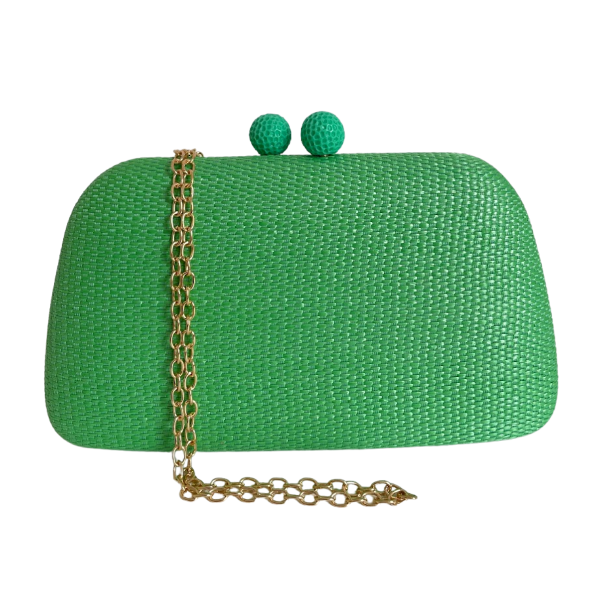 Bolsa de Festa Clutch Palha Verde Grama