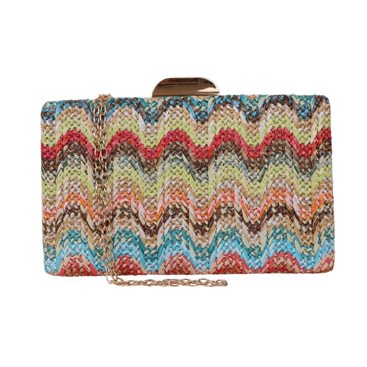 Bolsa de Festa Clutch Palha Colorida