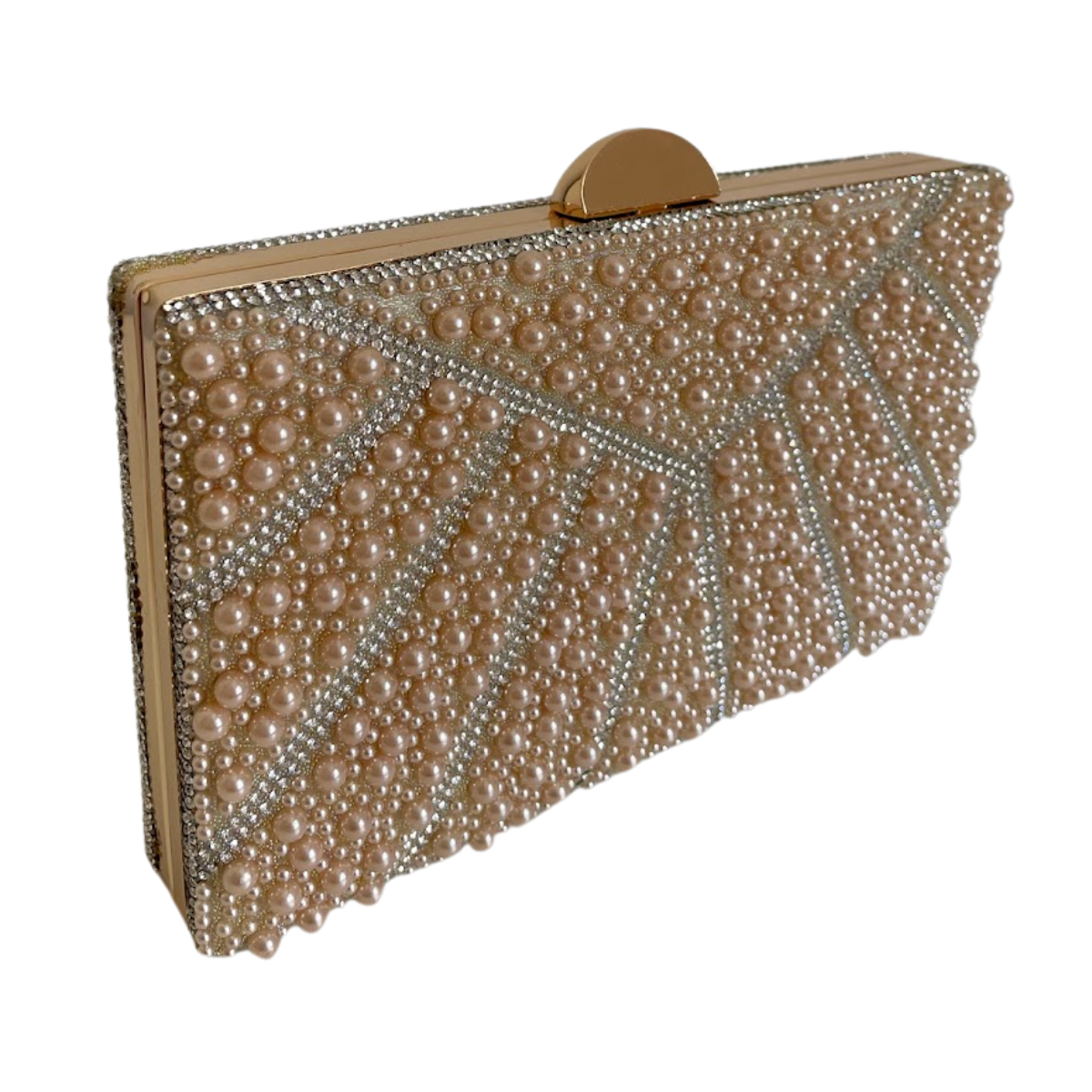 Bolsa de Festa Clutch Perolas Bege - ReUse