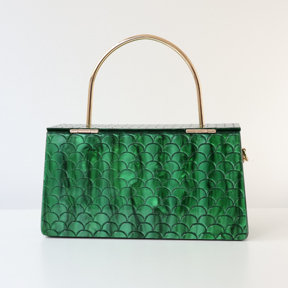 Bolsa de Festa Baú Acrílico Perolada Verde