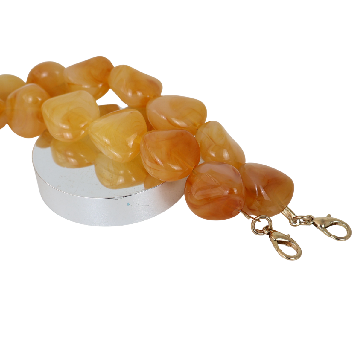 Alça de Mão - Caramelo - Metal Dourado