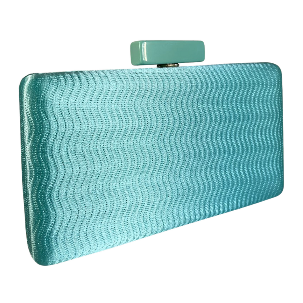 Bolsa Festa Clutch Tecido Acetinado Azul Turquesa - ReUse