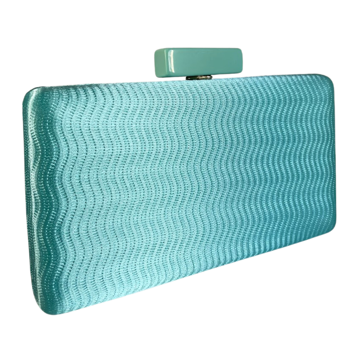 Bolsa Festa Clutch Tecido Acetinado Azul Turquesa