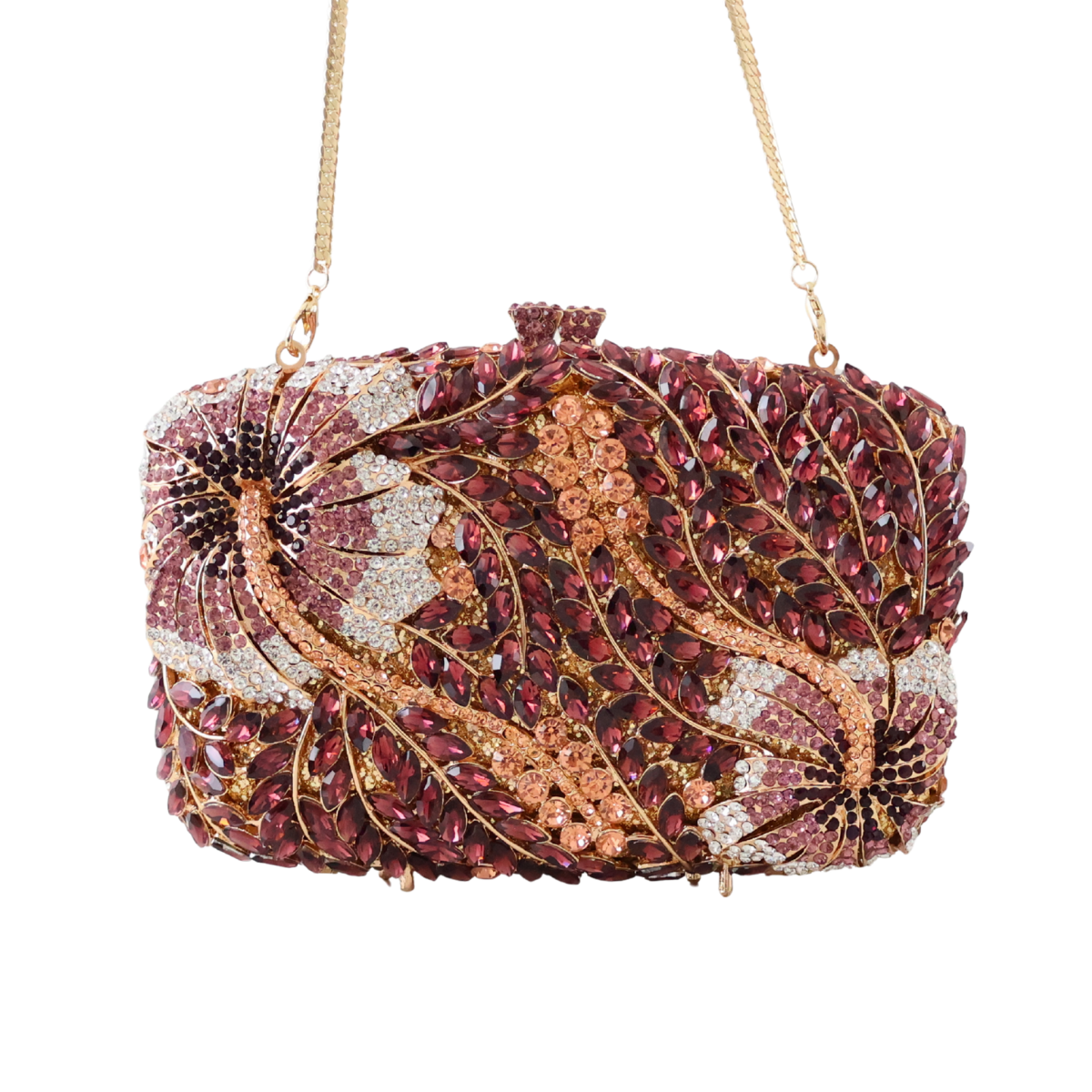 Bolsa Clutch Festa Pedraria Strass Roxa