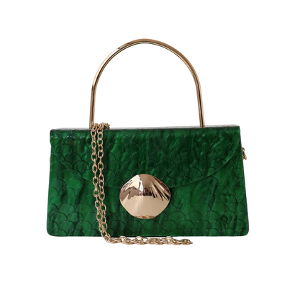 Bolsa de Festa Baú Acrílico Perolada Verde