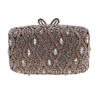 Bolsa Festa Clutch Pedraria Strass Dourada