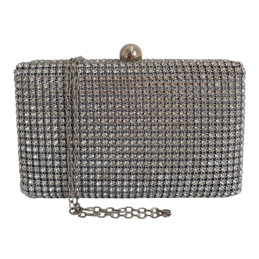 Bolsa de Festa Clutch Strass Prata