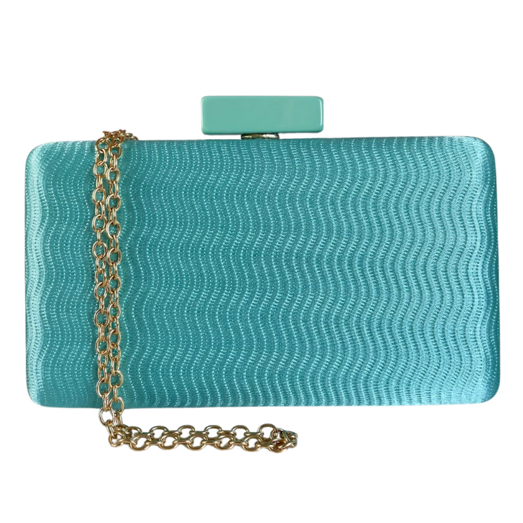 Bolsa Festa Clutch Tecido Acetinado Azul Turquesa - ReUse