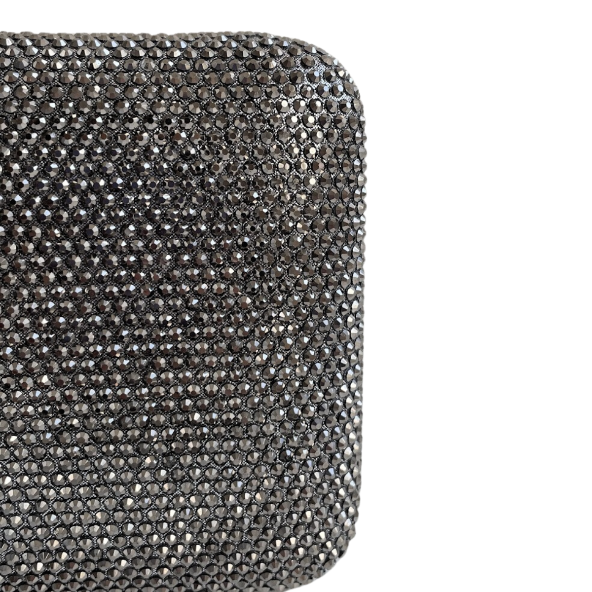 Bolsa Festa Clutch Pedraria Strass Prata Grafite