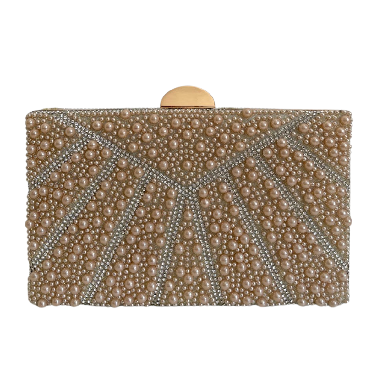 Bolsa de Festa Clutch Perolas Bege - ReUse