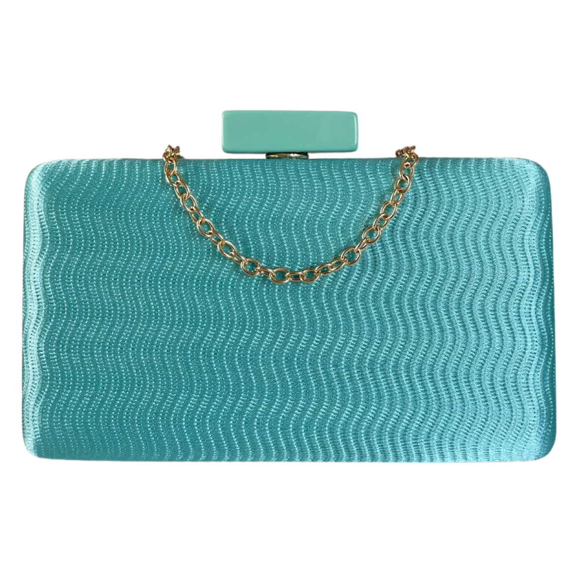 Bolsa Festa Clutch Tecido Acetinado Azul Turquesa