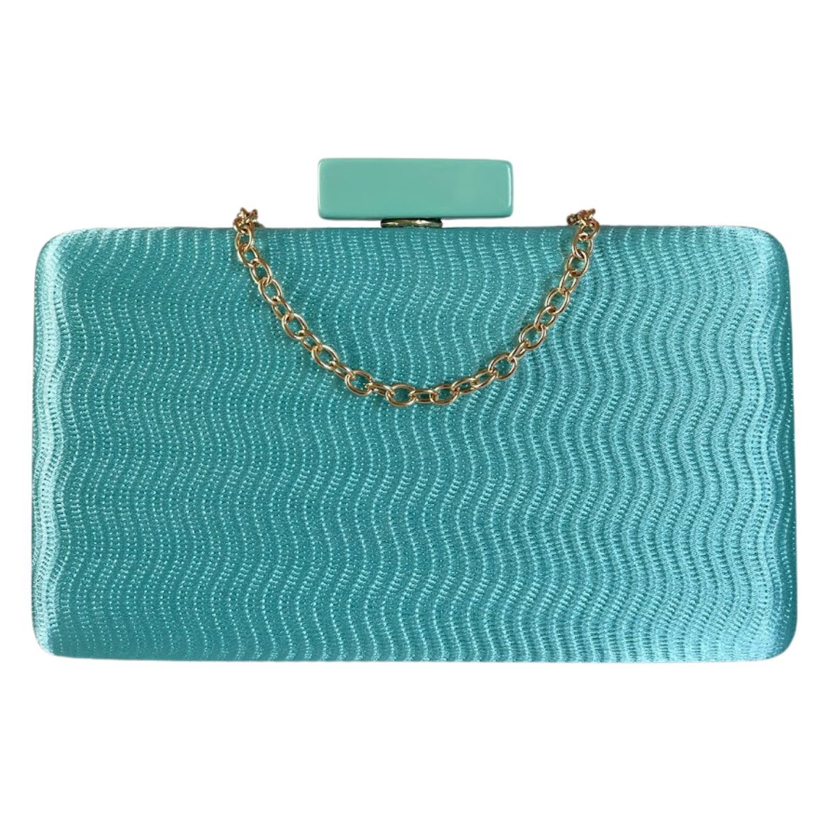 Bolsa Festa Clutch Tecido Acetinado Azul Turquesa - ReUse