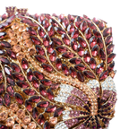 Bolsa Clutch Festa Pedraria Strass Roxa