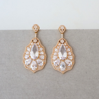 Brinco Dourado e Cristal Transparente - Semijoia