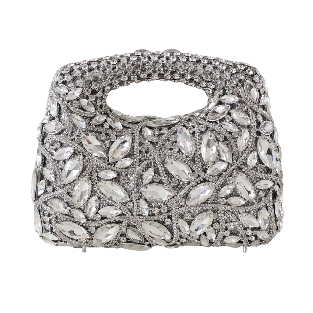 Bolsa de Mão Festa Pedraria Strass Prata