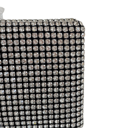 Bolsa de Festa Clutch Strass Preta e Prata