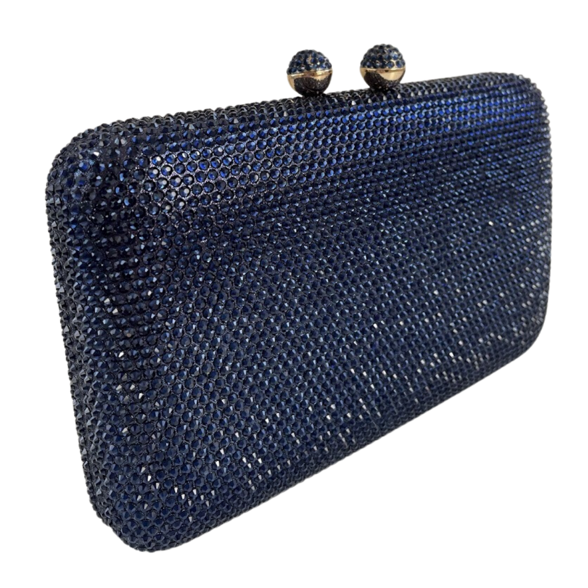 Bolsa Festa Clutch Pedraria Strass Azul Marinho