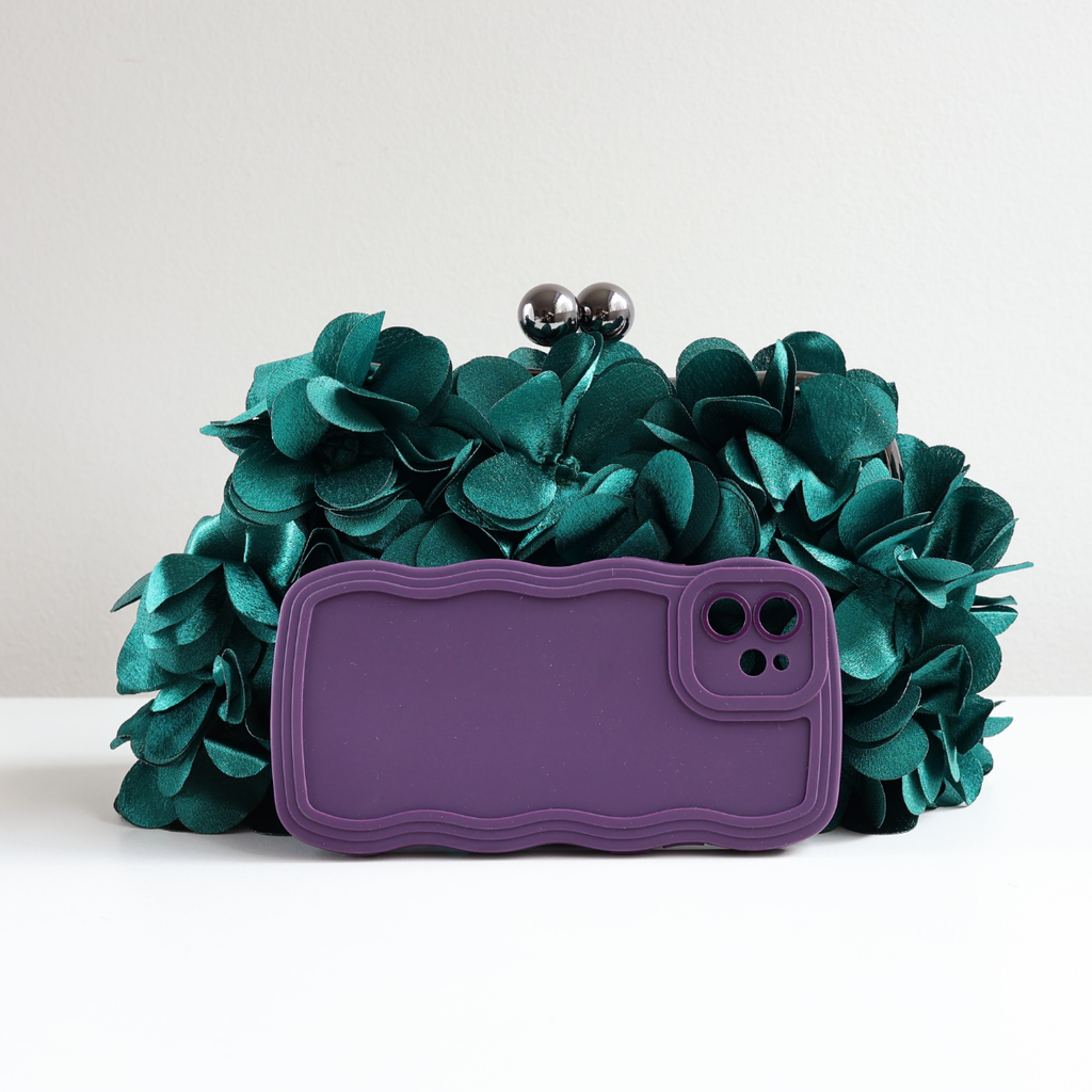 Bolsa Festa Clutch Flores Verde