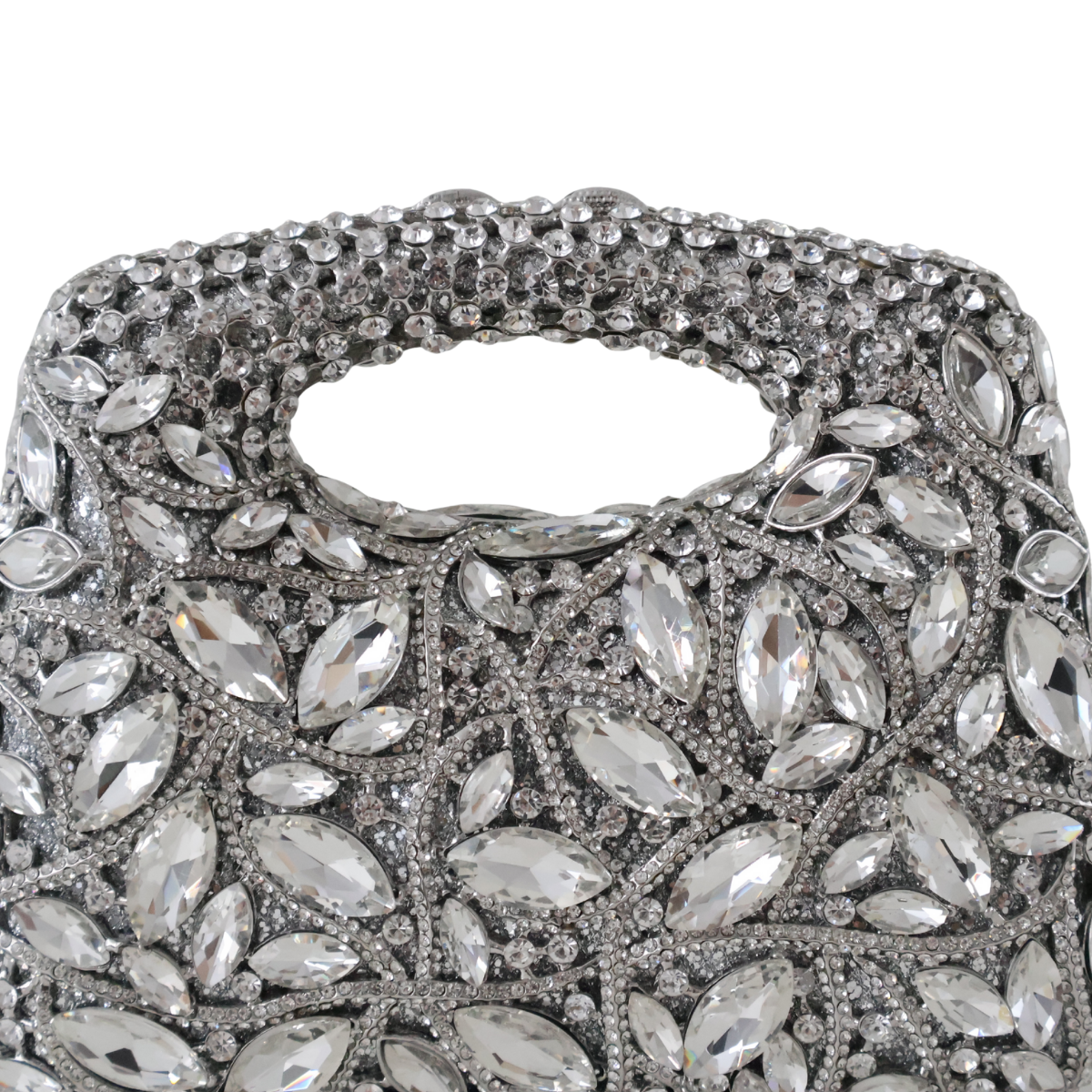 Bolsa de Mão Festa Pedraria Strass Prata
