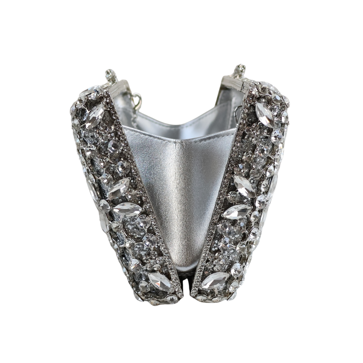Bolsa Festa Clutch Pedraria Strass Prata