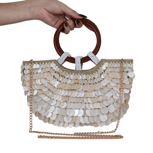 Bolsa de Mão Transversal em Madrepérola