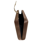 Bolsa Clutch Festa Tecido Fecho de Folha Marrom - ReUse