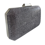 Bolsa de Festa Clutch Brilho Prata Grafite