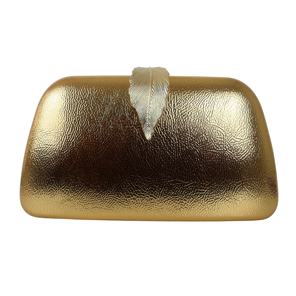 Bolsa Clutch Festa Fecho de Folha Dourada