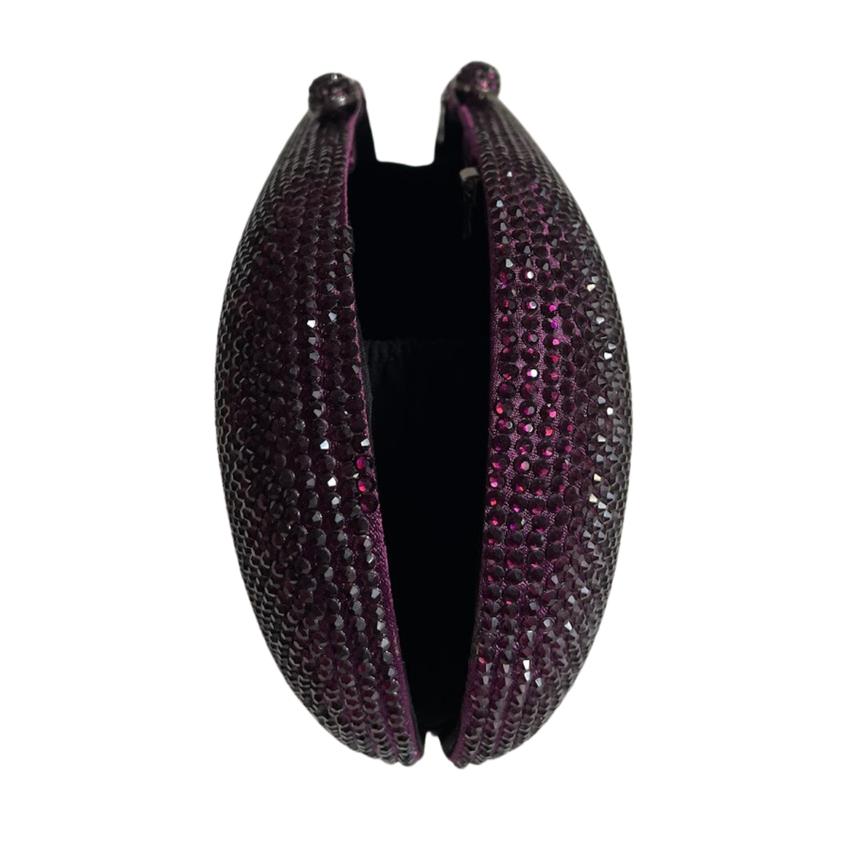 Bolsa Festa Clutch Pedraria Strass Oval Roxa