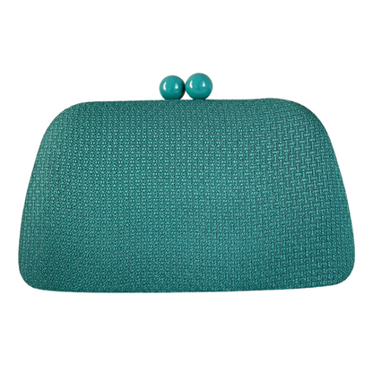 Bolsa Festa Clutch Tecido Azul Turquesa