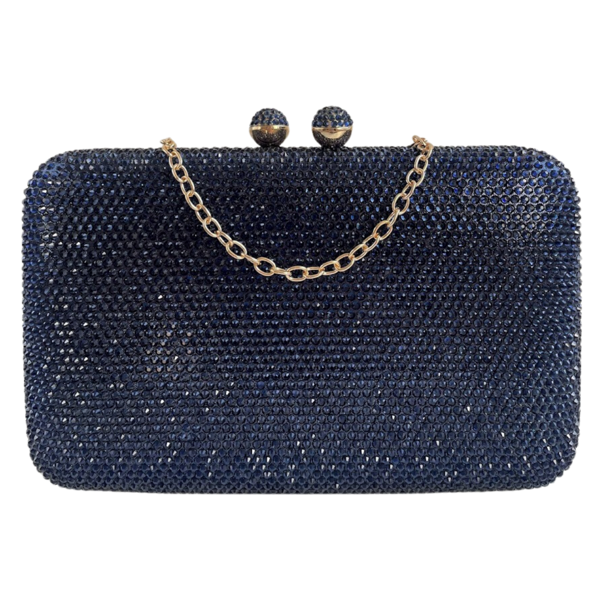 Bolsa Festa Clutch Pedraria Strass Azul Marinho