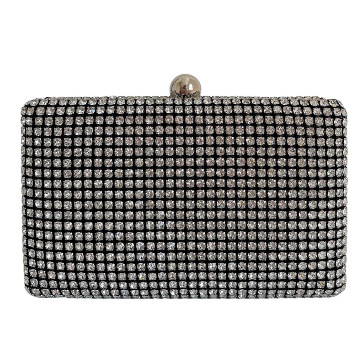 Bolsa de Festa Clutch Strass Preta e Prata