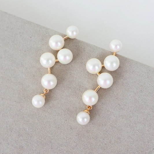 Brinco Dourado e Perola - Semijoia