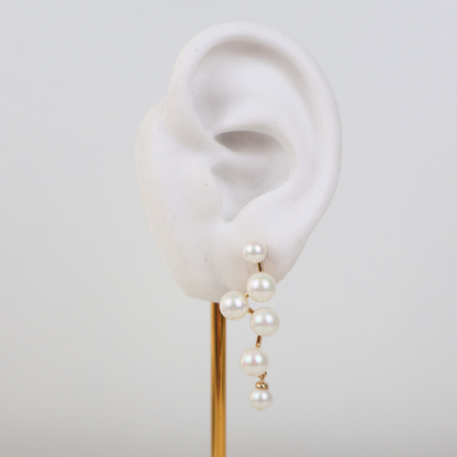 Brinco Dourado e Perola - Semijoia