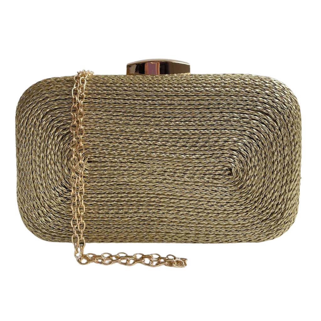 Bolsa de Festa Clutch Corda Trançada Dourada - ReUse
