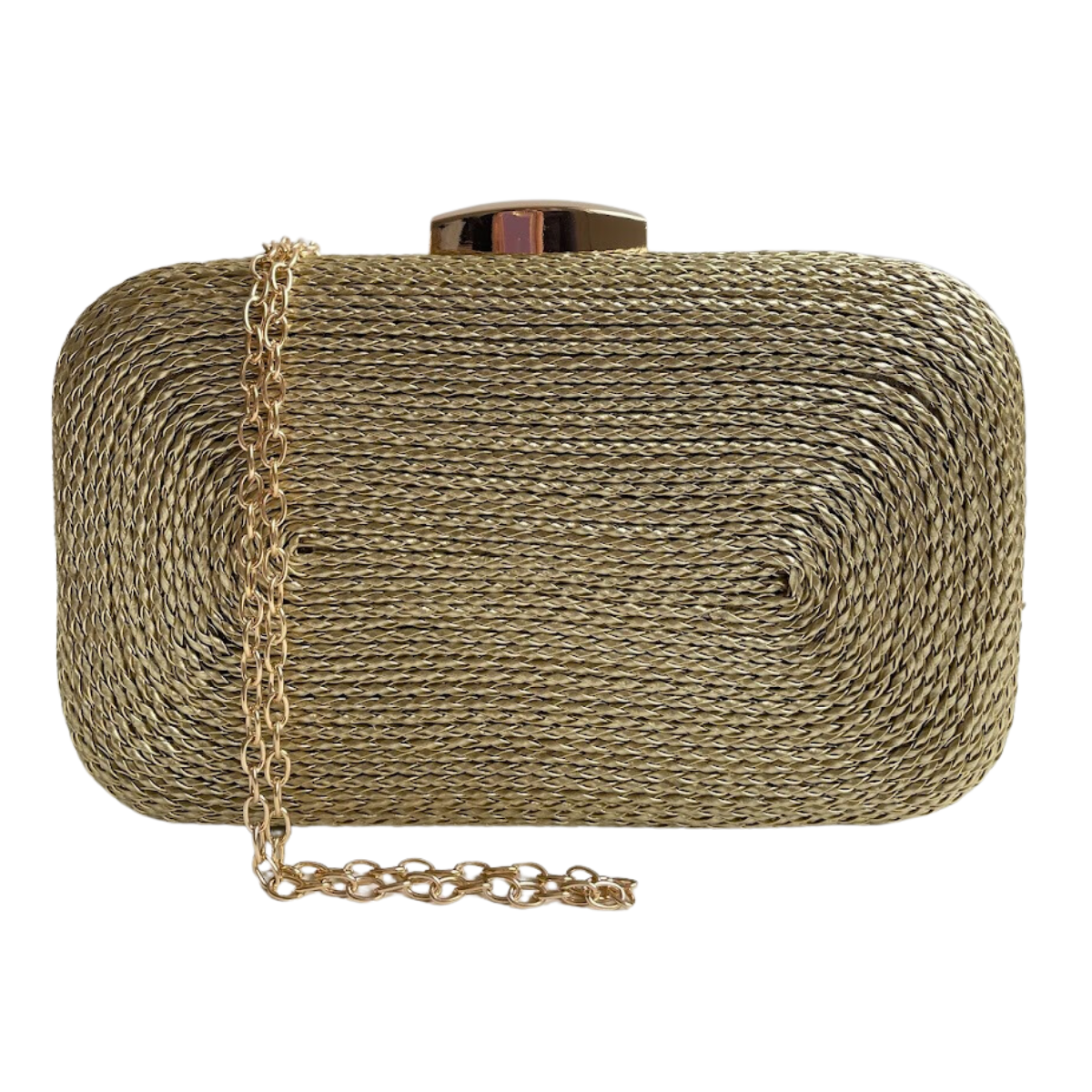 Bolsa de Festa Clutch Corda Trançada Dourada - ReUse