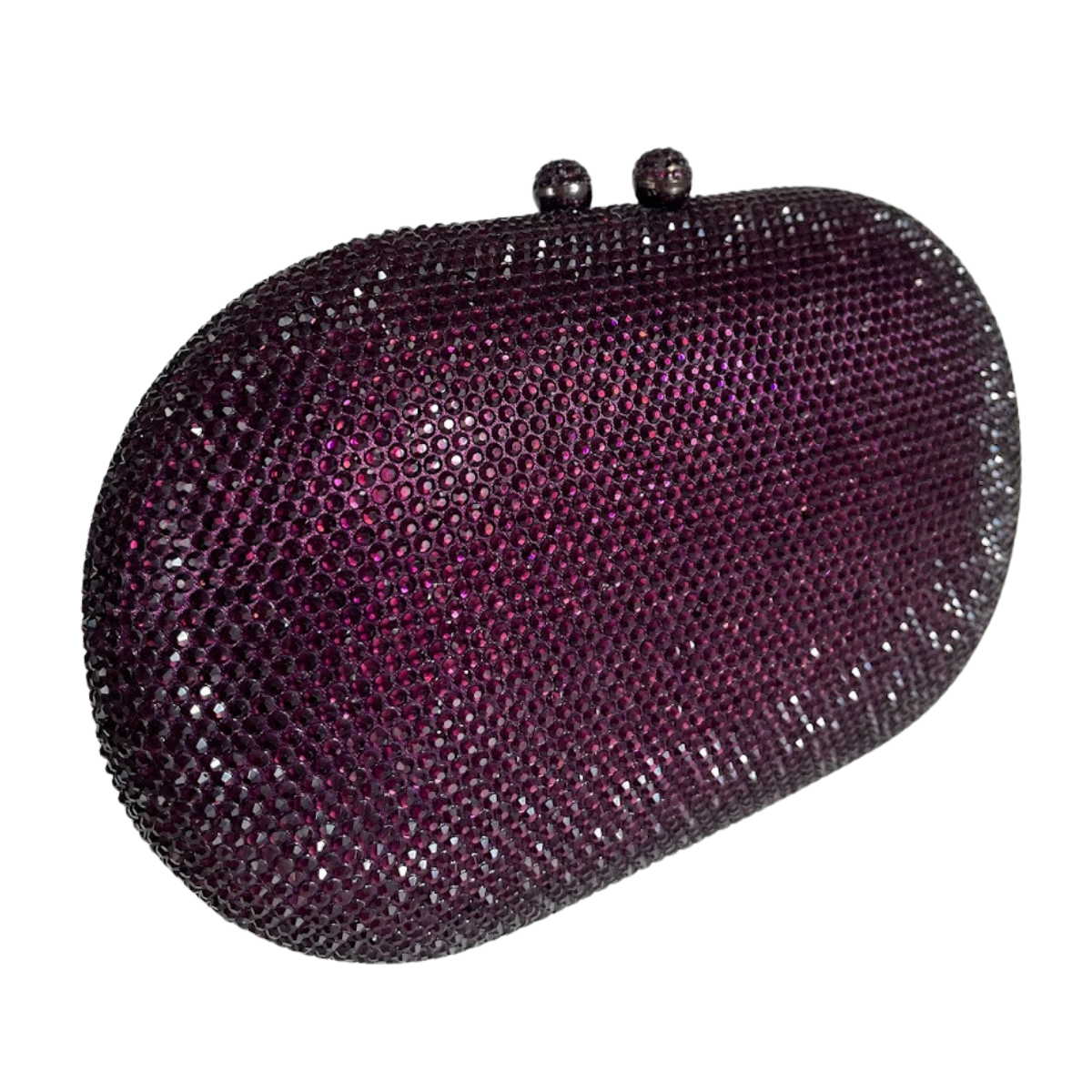 Bolsa Festa Clutch Pedraria Strass Oval Roxa