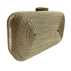 Bolsa de Festa Clutch Corda Trançada Dourada - ReUse