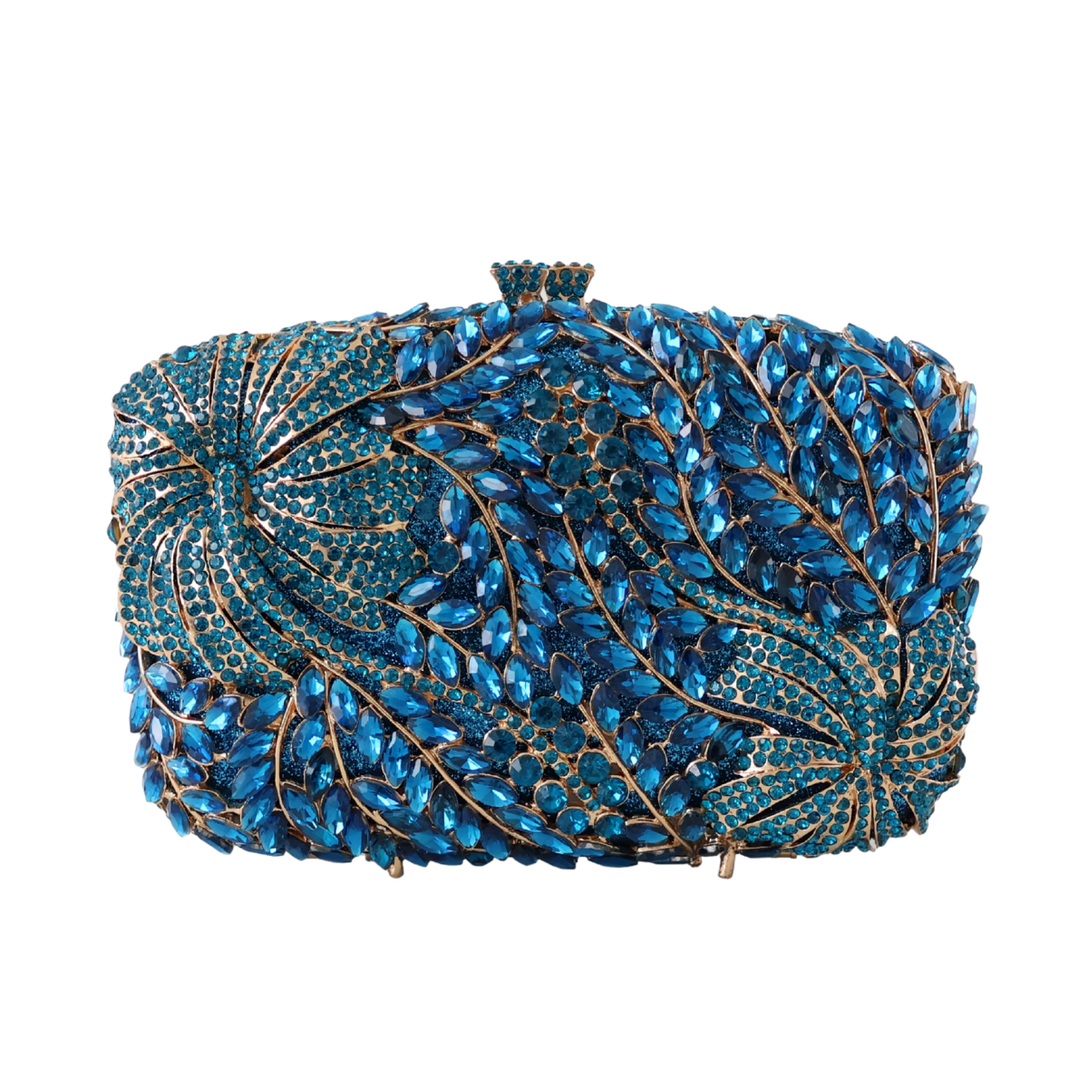 Bolsa Clutch Festa Pedraria Strass Azul