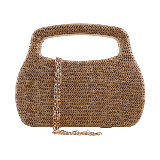 Bolsa de Mão Clutch Festa Palha Bege