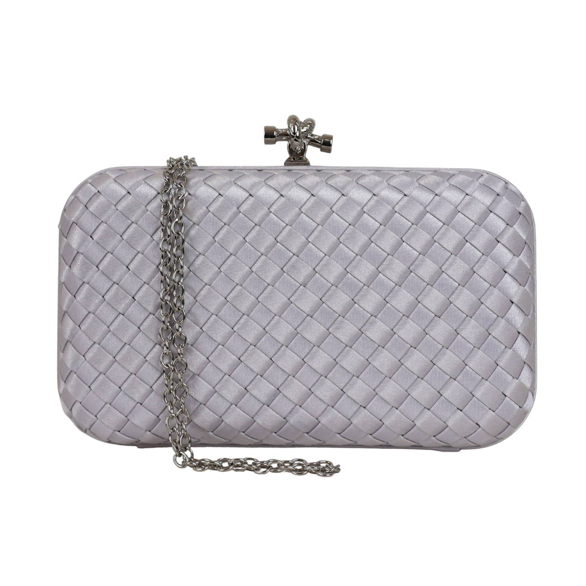 Clutch Tressê Cetim Inspired Média Prata