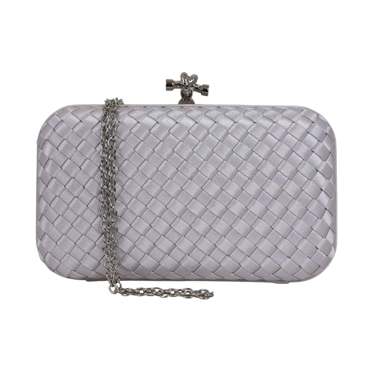 Clutch Tressê Cetim Inspired Média Prata