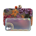 Bolsa Clutch Festa Bordada Flores Laranja