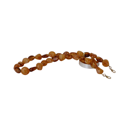 Alça de Mão - Caramelo e Marrom - Metal Dourado