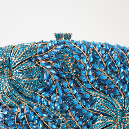 Bolsa Clutch Festa Pedraria Strass Azul