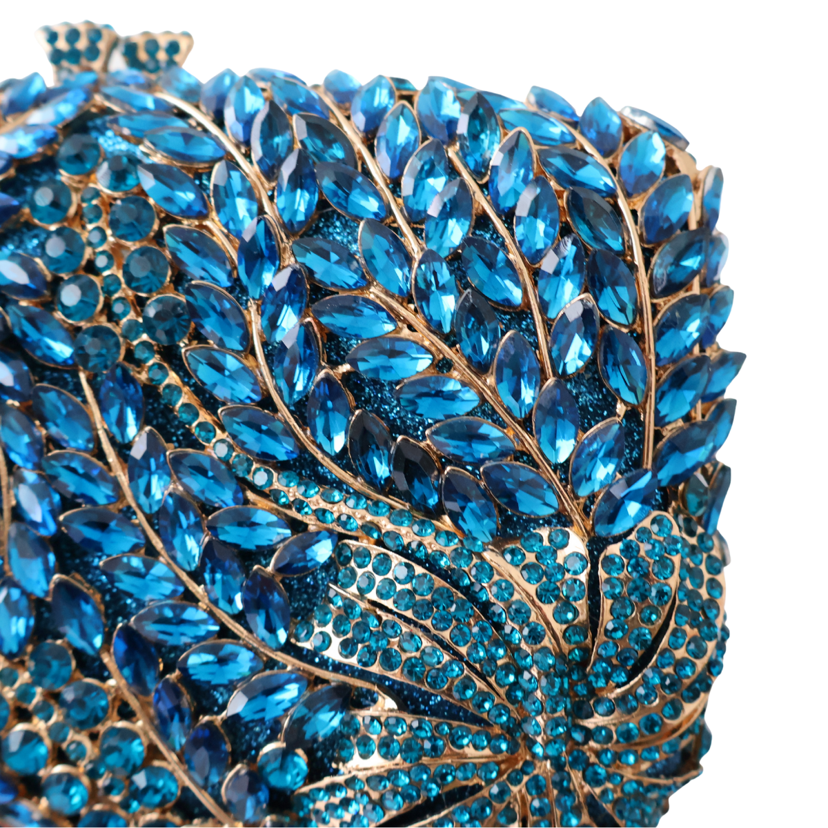 Bolsa Clutch Festa Pedraria Strass Azul
