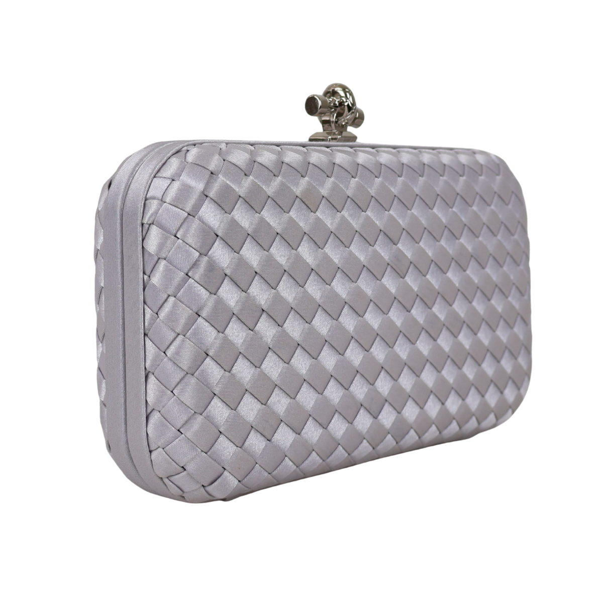 Clutch Tressê Cetim Inspired Média Prata