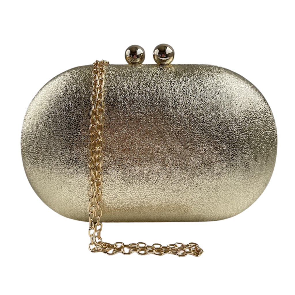 Bolsa de Festa Clutch Oval Dourada - ReUse