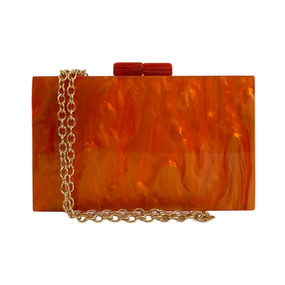 Bolsa de Festa Clutch Acrílico Laranja