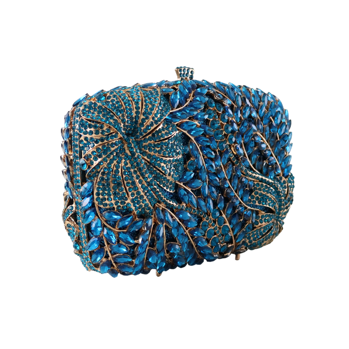 Bolsa Clutch Festa Pedraria Strass Azul